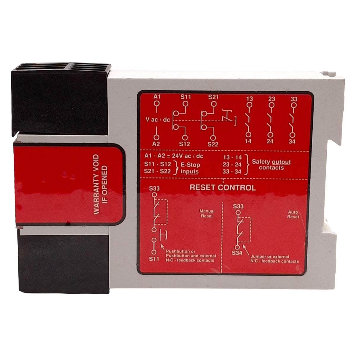 Used Banner ES-FA-9AA E-Stop Machine Safety Relay Module, 3NO, 24VAC/DC Supply