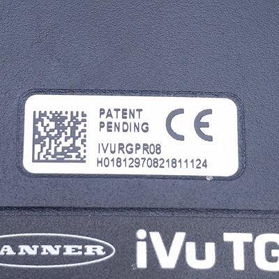 Used Banner IVURGPR08 iVu TG Image Sensor 10-30VDC, PNP, 8mm Lens, Red Ring Light