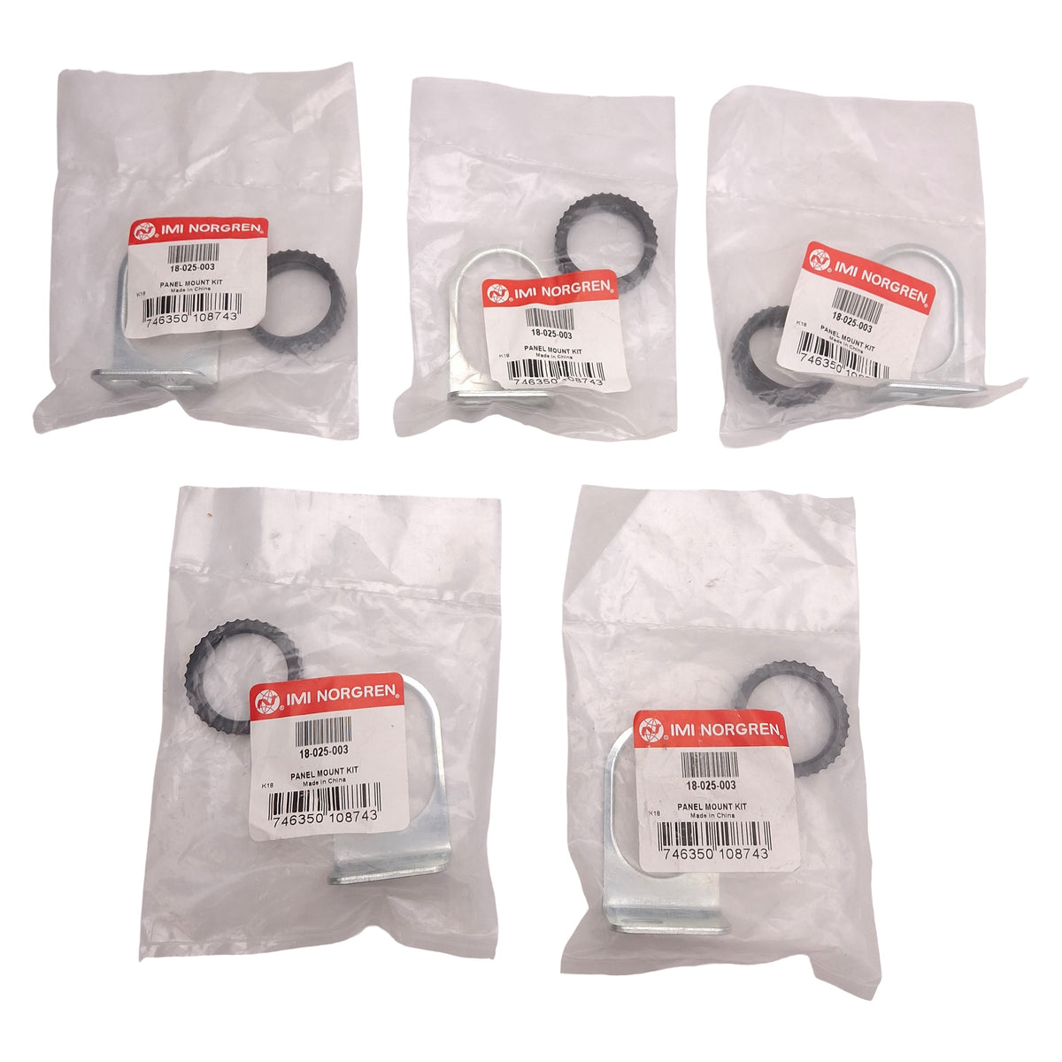 New Lot of 5 IMI Norgren 18-025-003 Panel Mount Kit For R07 Series Regulators