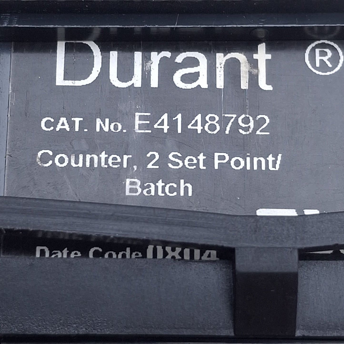 Used Durant E4148792 Electronic Counter, 6-Digit LCD, PNP/NPN, 94-240VAC/12-24VDC