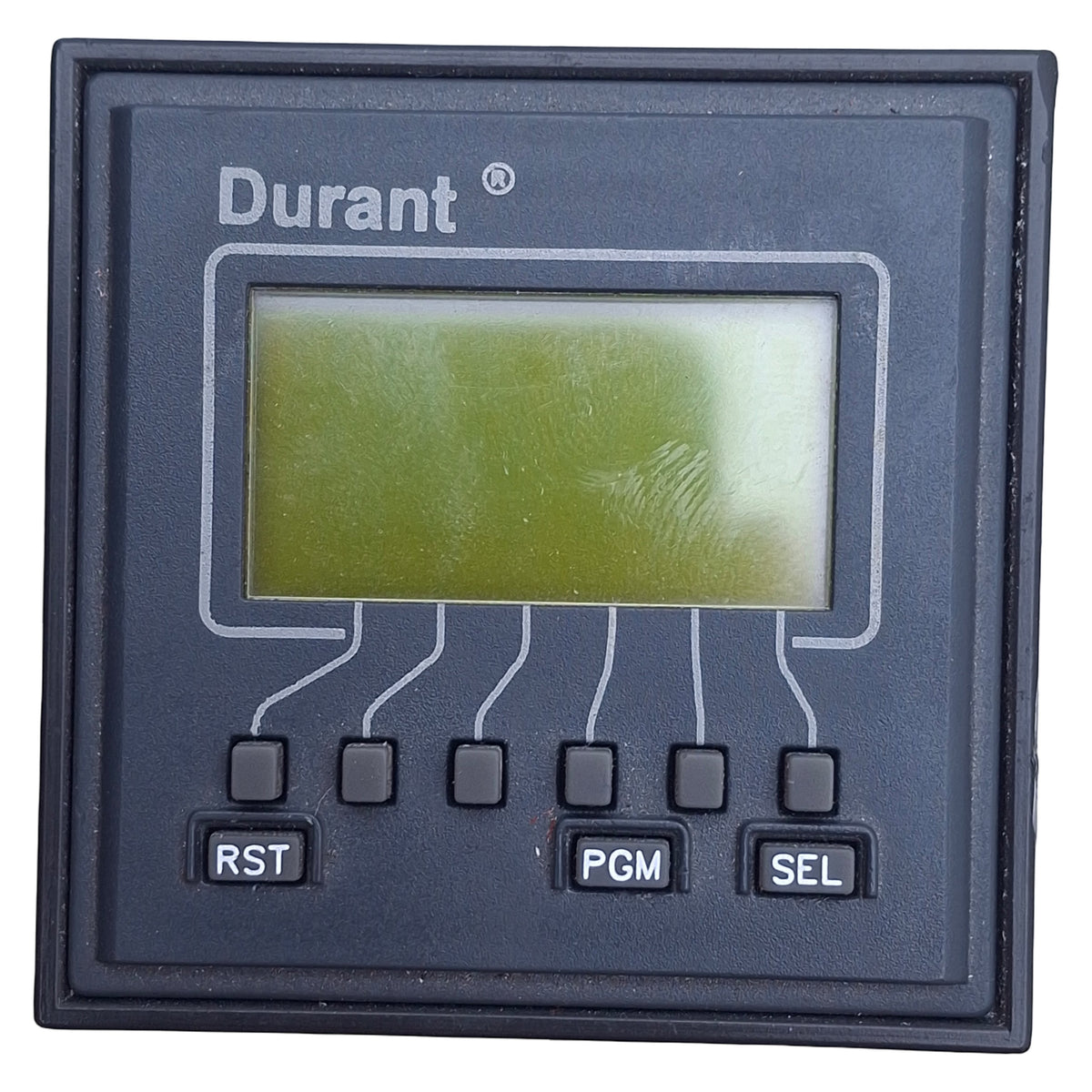 Used Durant E4148792 Electronic Counter, PNP/NPN, 94-240VAC/12-24VDC *Cracked Frame*