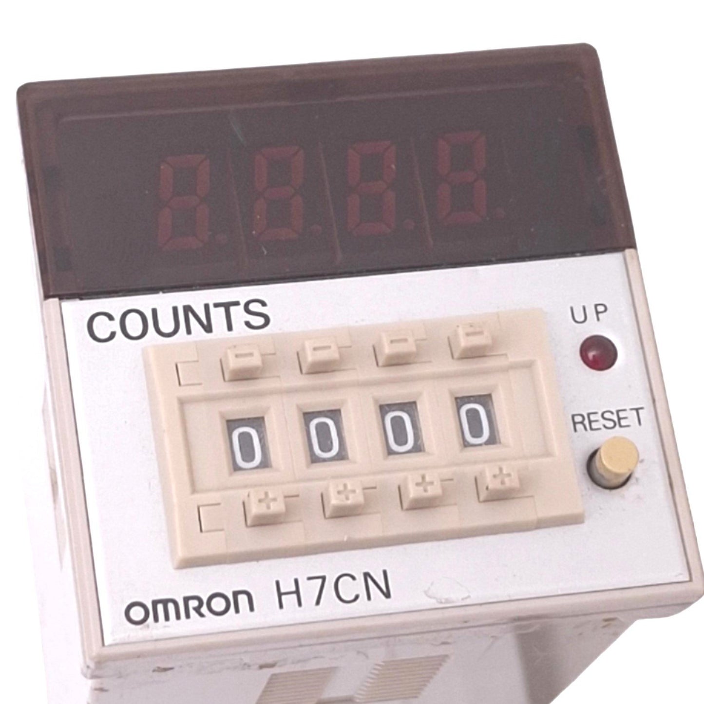 Used Omron H7CN-XLN Counter, 4-Digit 0-9999, 30cps, SPST-NO 8-Pin, 100-240VAC In