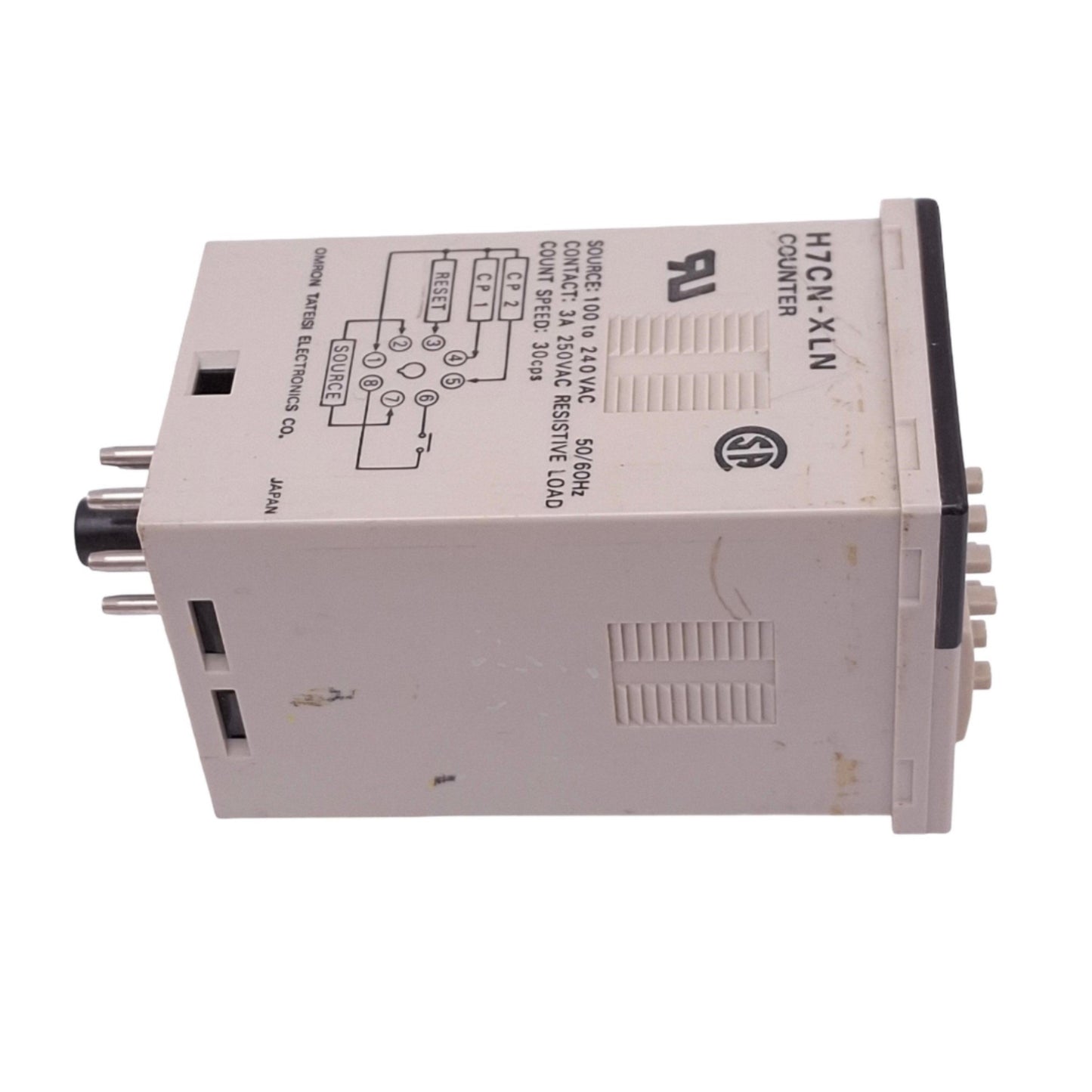 Used Omron H7CN-XLN Counter, 4-Digit 0-9999, 30cps, SPST-NO 8-Pin, 100-240VAC In