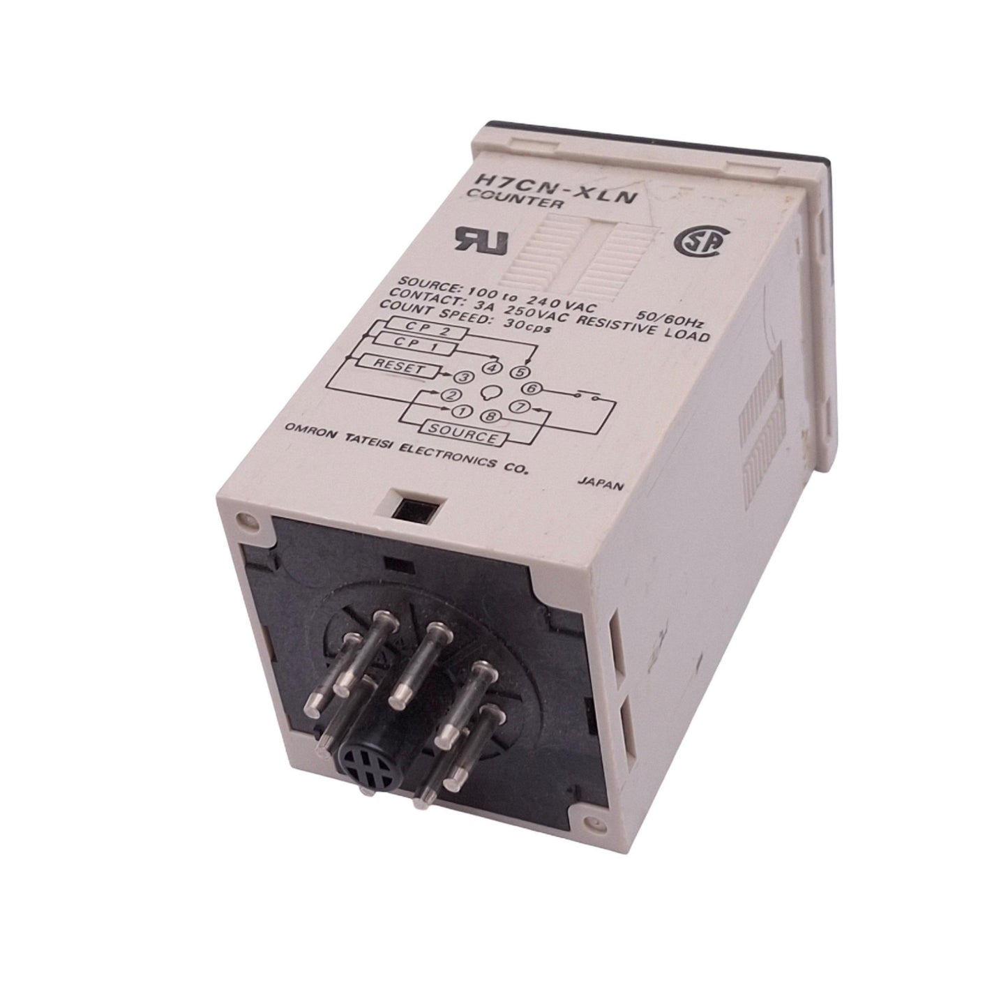 Used Omron H7CN-XLN Counter, 4-Digit 0-9999, 30cps, SPST-NO 8-Pin, 100-240VAC In