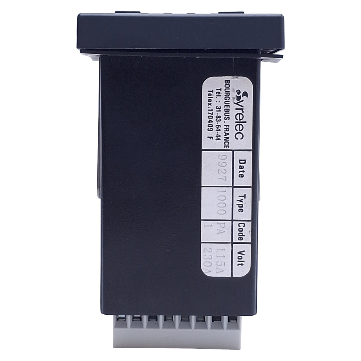 Used Syrelec 1000 PA1 Electronic Counter 6-Digit, 115/230VAC, 12VDC 50mA Sensor
