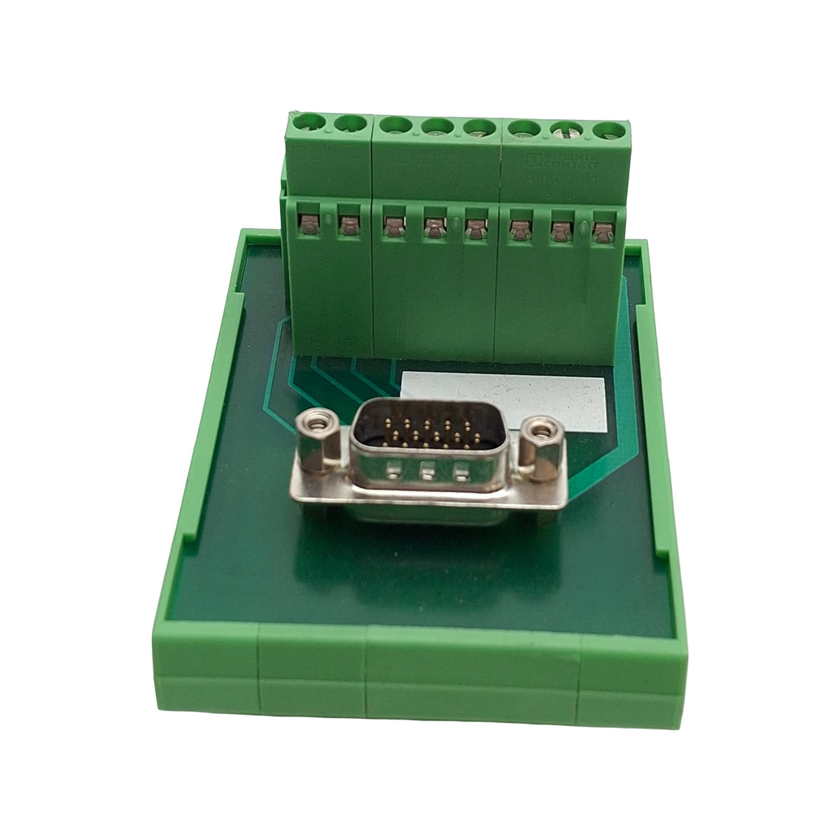 Used Phoenix Contact FLKM HDSUB-15/M 5528383 Breakout Board, DB15M, DIN Rail Mount