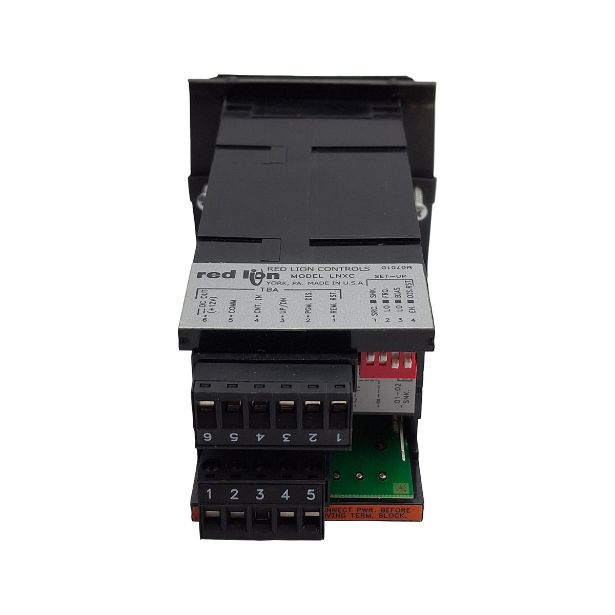 Used Red Lion LNXC1030 Single Preset Counter 24VDC Power, 12VDC Sensor, Relay Output