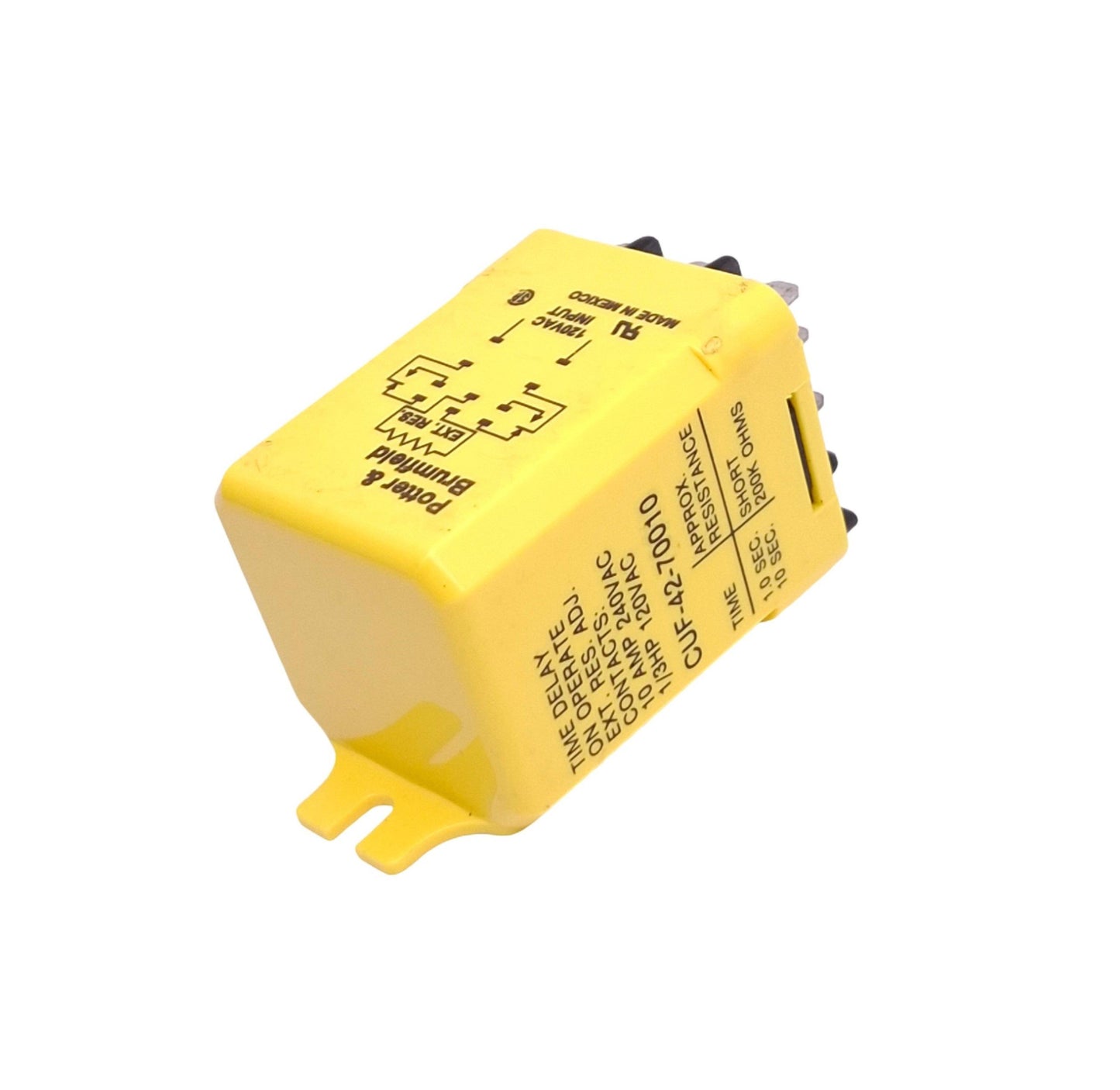 Used Potter & Brumfield CUF-42-70010 Time Delay Relay, 1-10s, 10-Pin DPDT, 120VAC In