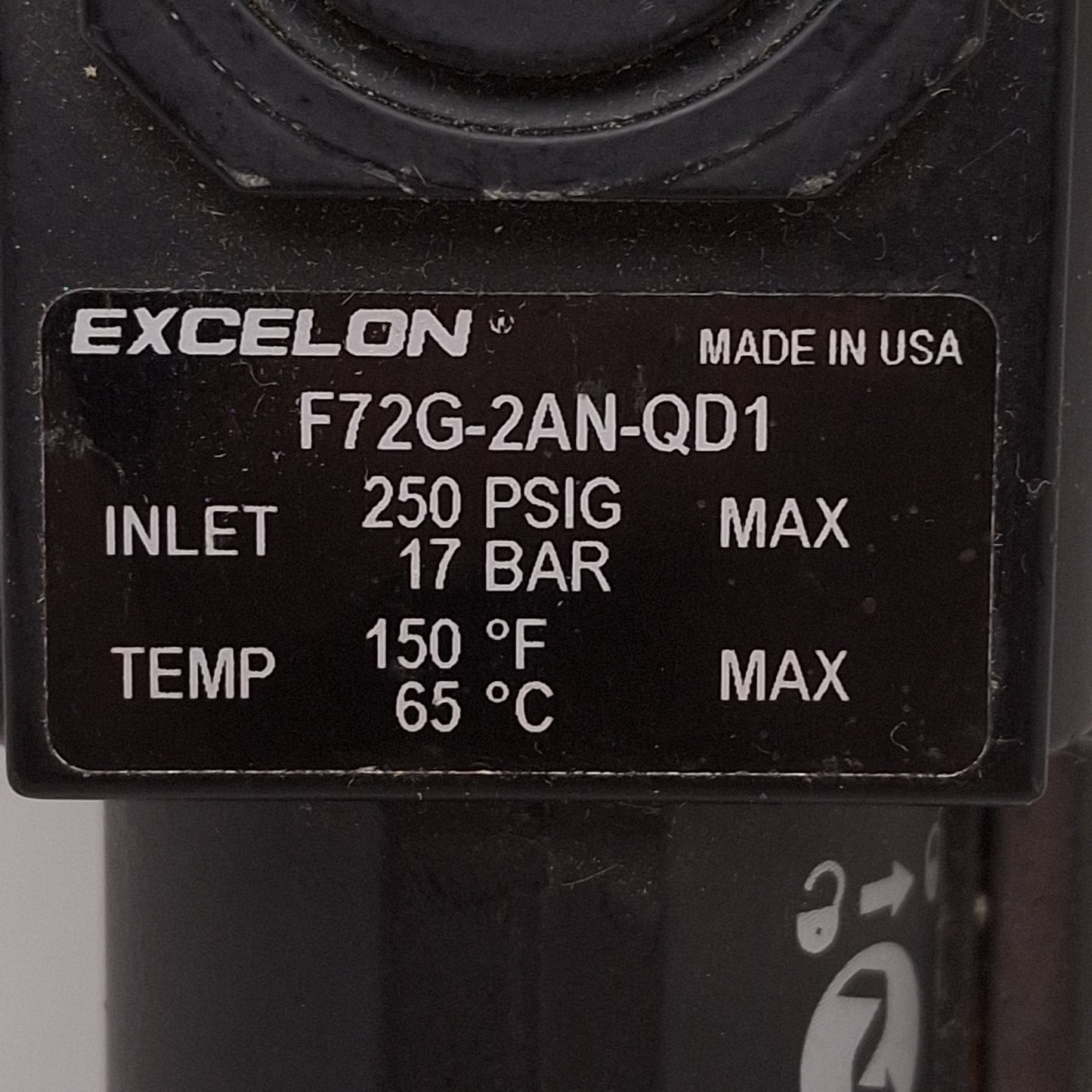 Used Norgren F72G-2AN-QD1 Excelon Compressed Air Filter, 5µm, 250psig, 1/4in PTF