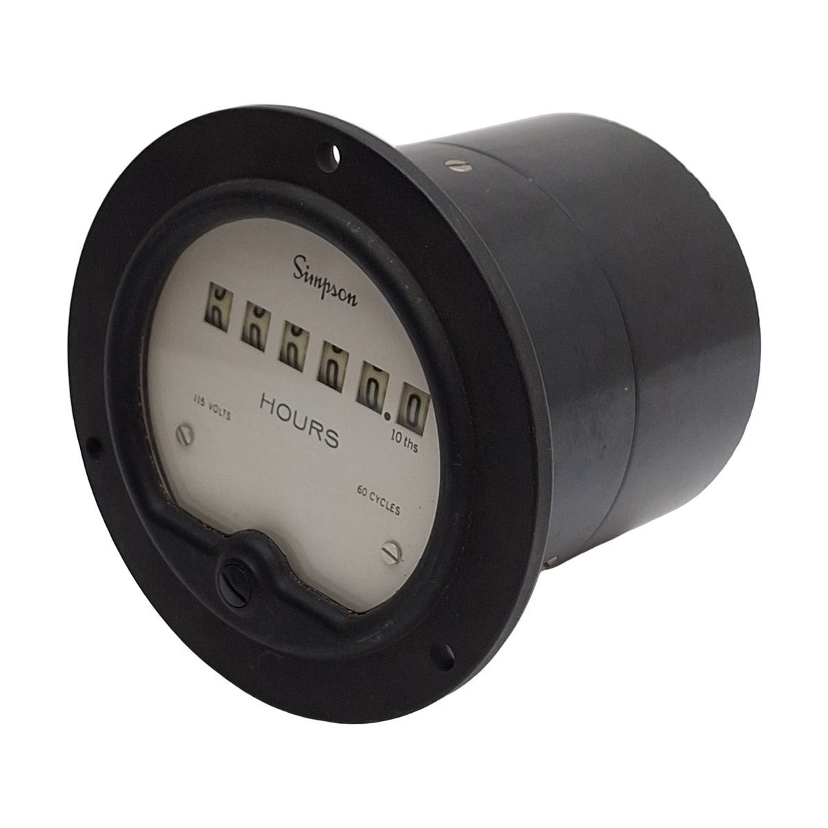 New-Open Box Simpson 03580 Elapsed Hours Meter, 0-99,999.9H, 115-120VAC 60Hz, ø3.5in Face