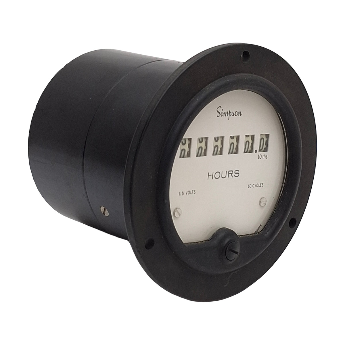 New-Open Box Simpson 03580 Elapsed Hours Meter, 0-99,999.9H, 115-120VAC 60Hz, ø3.5in Face