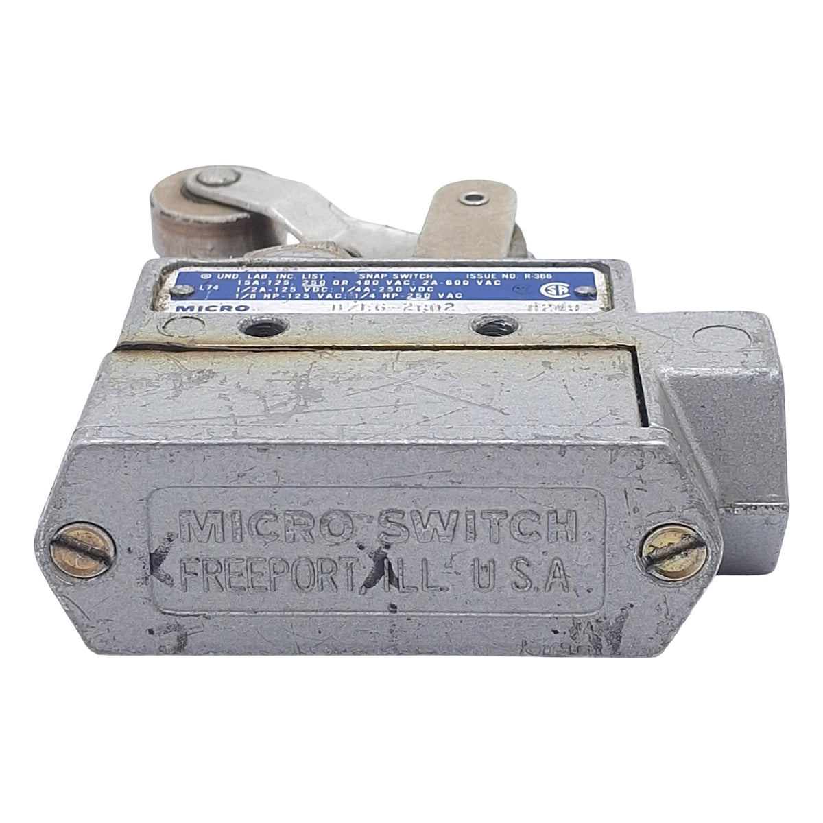 Used Honeywell Micro Switch BZE6-2RQ2 Snap-Action Limit Switch, SPDT, 15A, 1/2in NPT