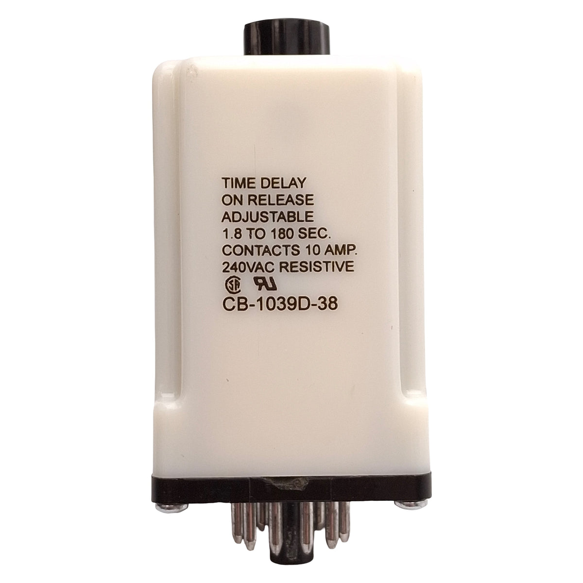 Used Potter & Brumfield CB-1039D-38 Off-Delay Time Delay Relay, 1.8-180sec, 24VDC