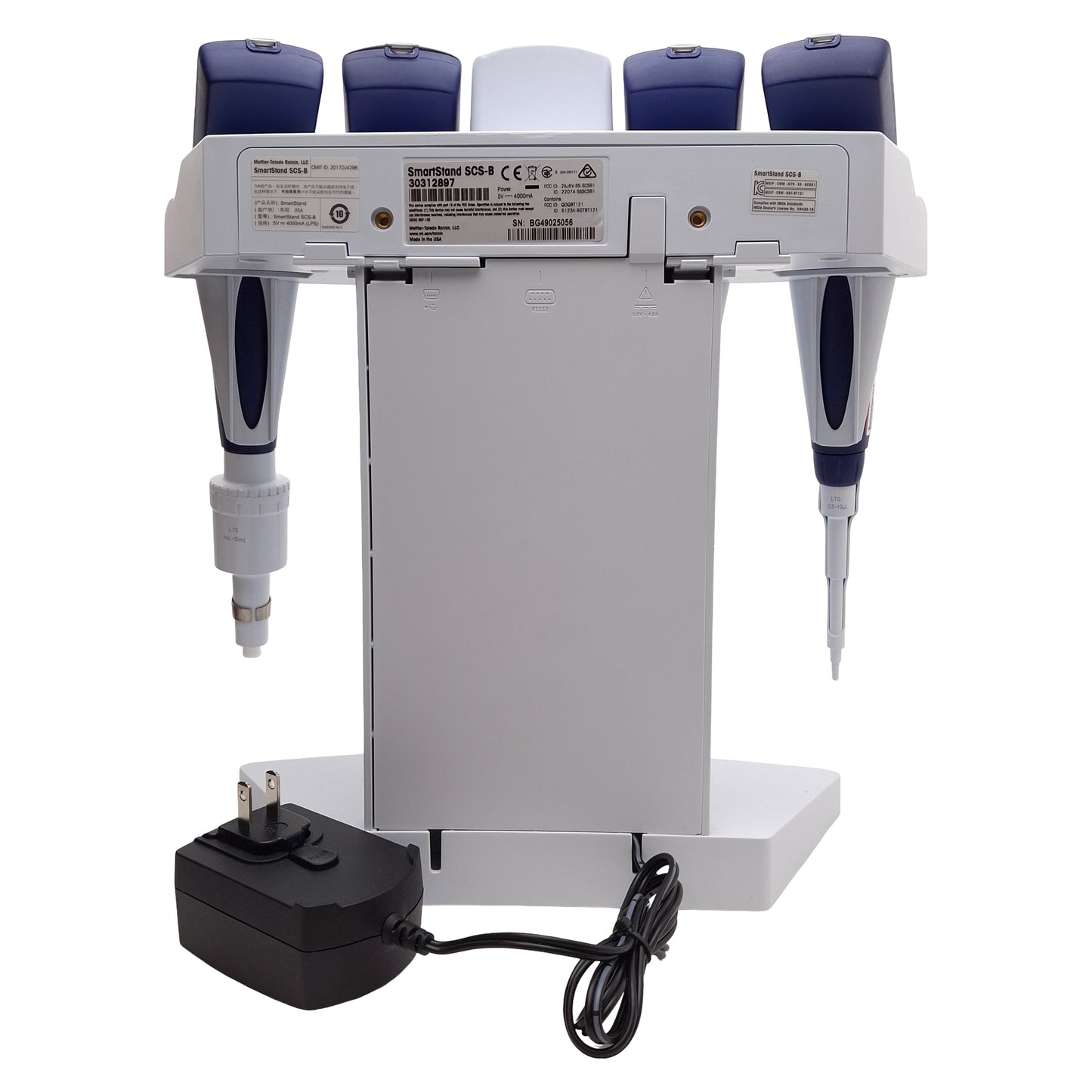 Used Rainin SmartStand w/ 4x E4 XLS Pipettes, 0.5-10µL/10-100µL/100-1000µL/1-10mL