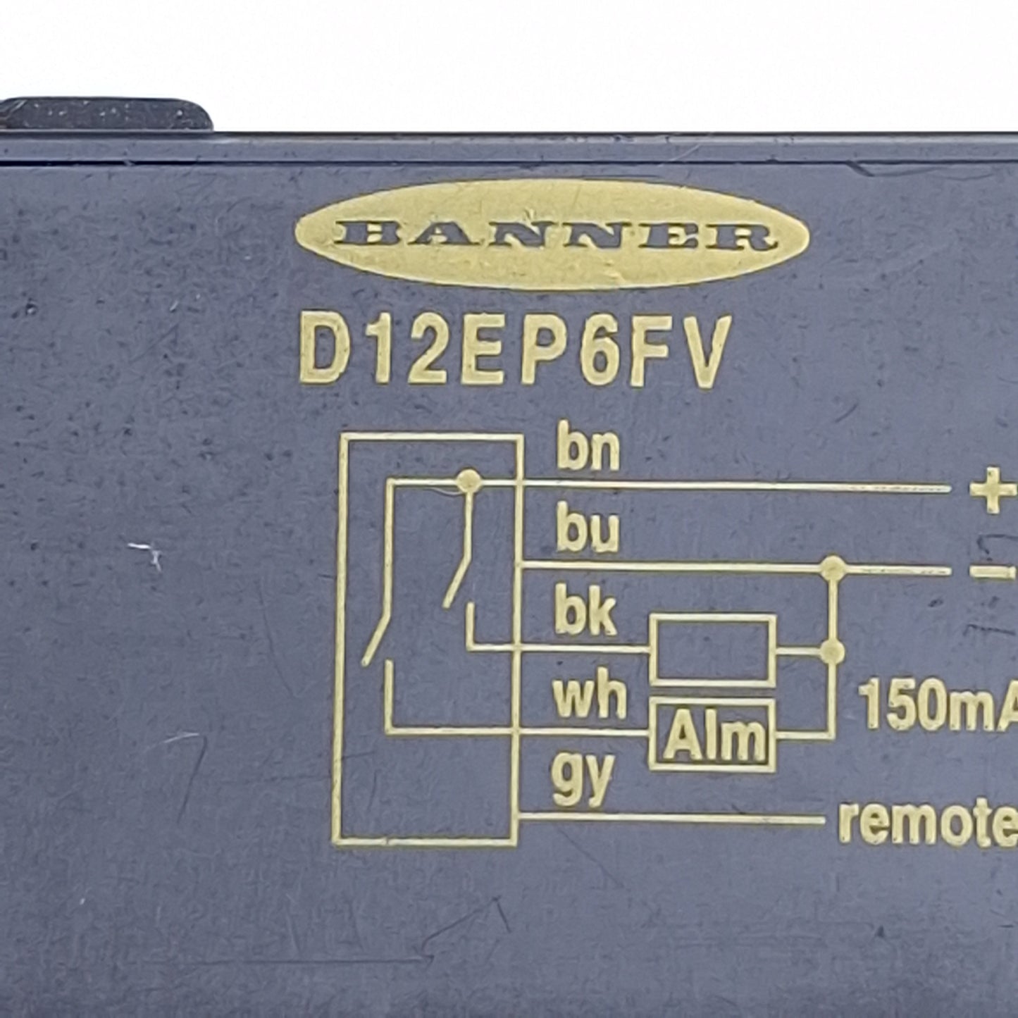 Used Banner D12EP6FV 41968 Fiber Optic Sensor, SPST-PNP, Red LED, 10-30VDC, DIN Rail