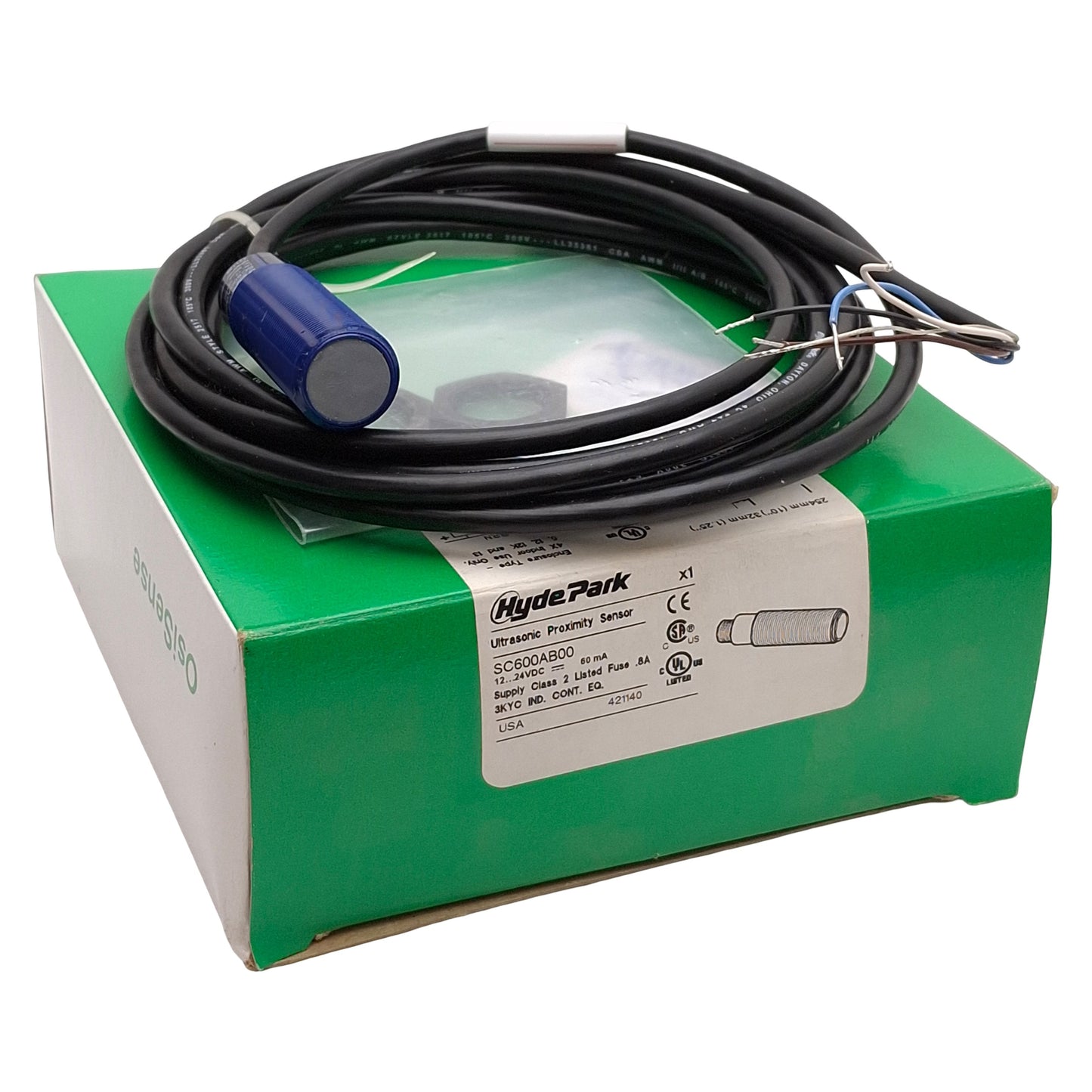 New Hyde Park SC600AB00 Superprox Ultrasonic Proximity Sensor, 10in Range, 12-24VDC