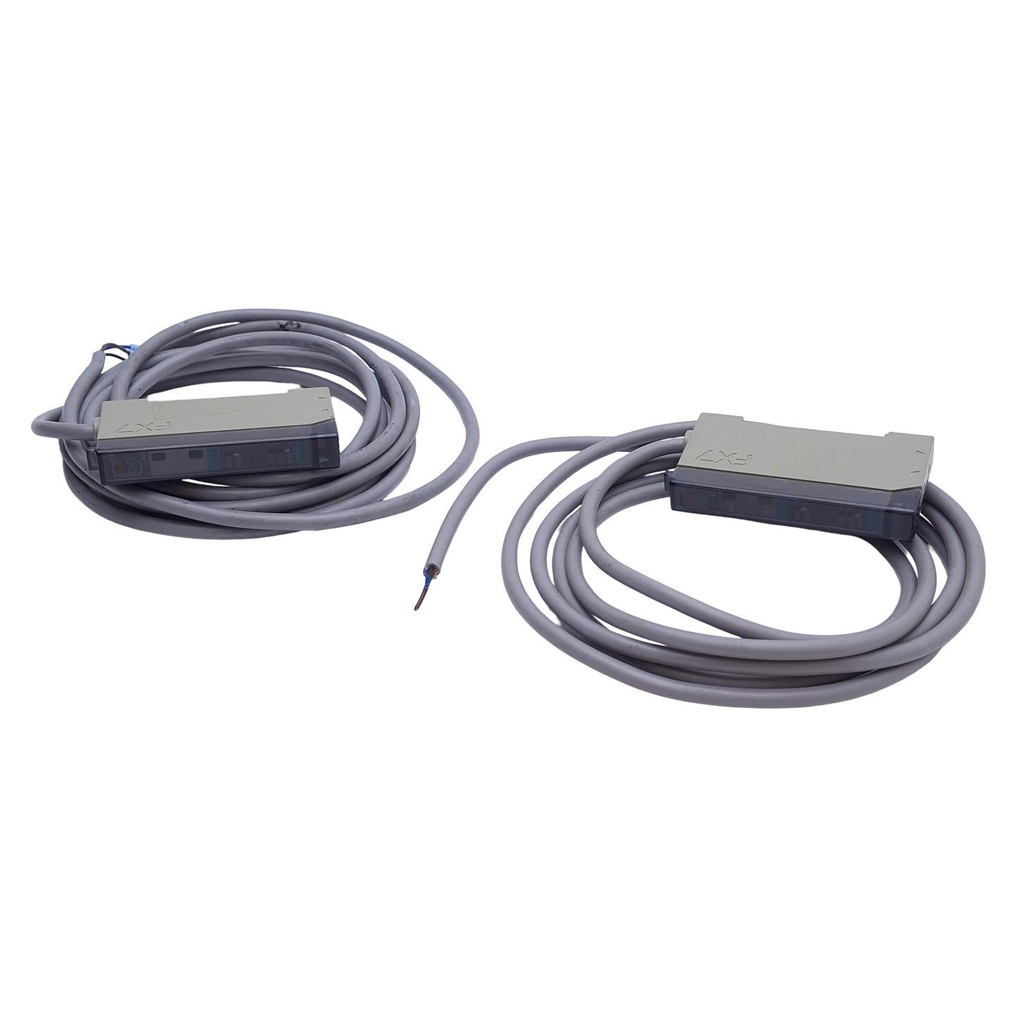 Used Lot of 2 Sunx FX-7P Fiber Optic Sensor, PNP, Red LED, 12-24VDC, 5ft Cable