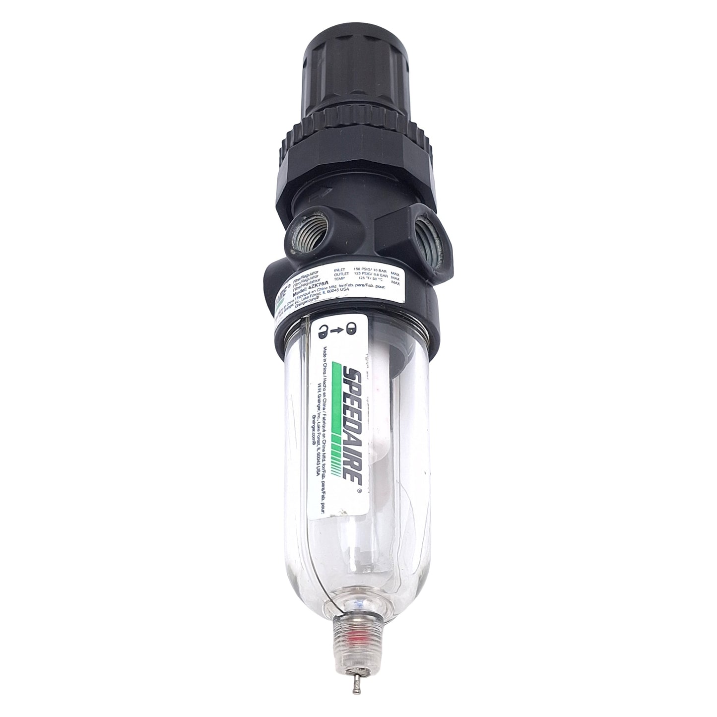 New Speedaire 4ZK76A Pneumatic Filter Regulator, 1/4in NPT, 5-125psi Set, 150psi Max