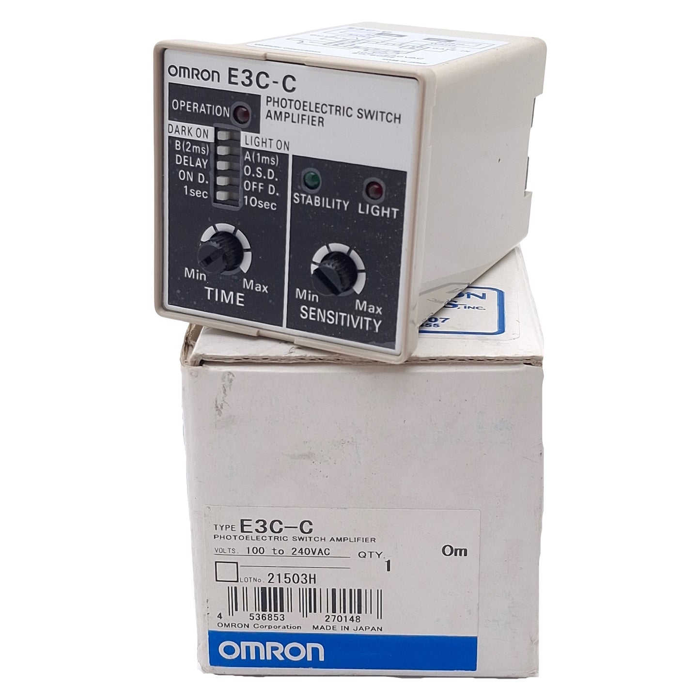 New Omron E3C-C Photoelectric Switch Amplifier, 100-240VAC In, 220VAC/24VDC Out