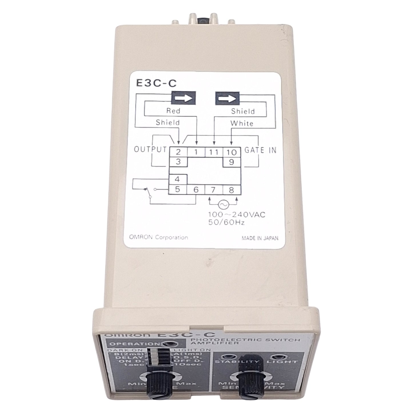 New Omron E3C-C Photoelectric Switch Amplifier, 100-240VAC In, 220VAC/24VDC Out