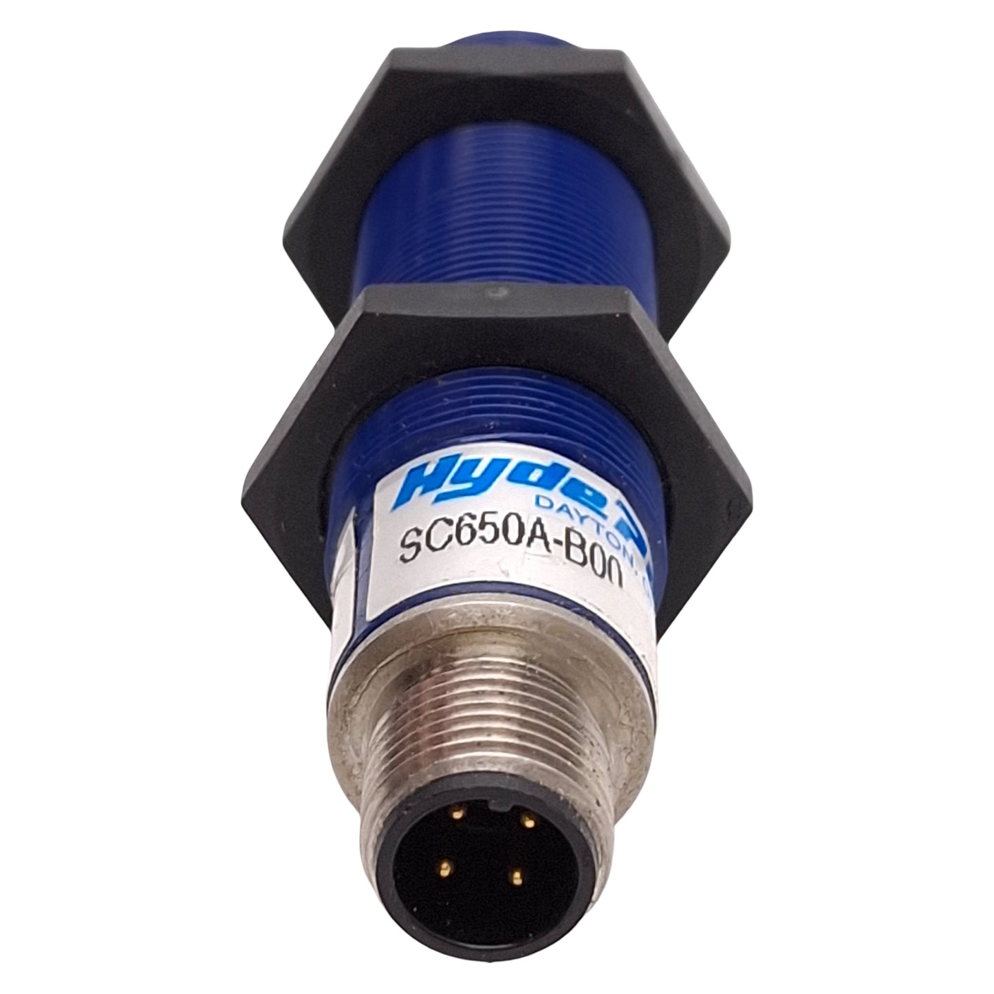 Used Hyde Park SC650AB00 Superprox Ultrasonic Proximity Sensor, 10in, M12, 12-24VDC