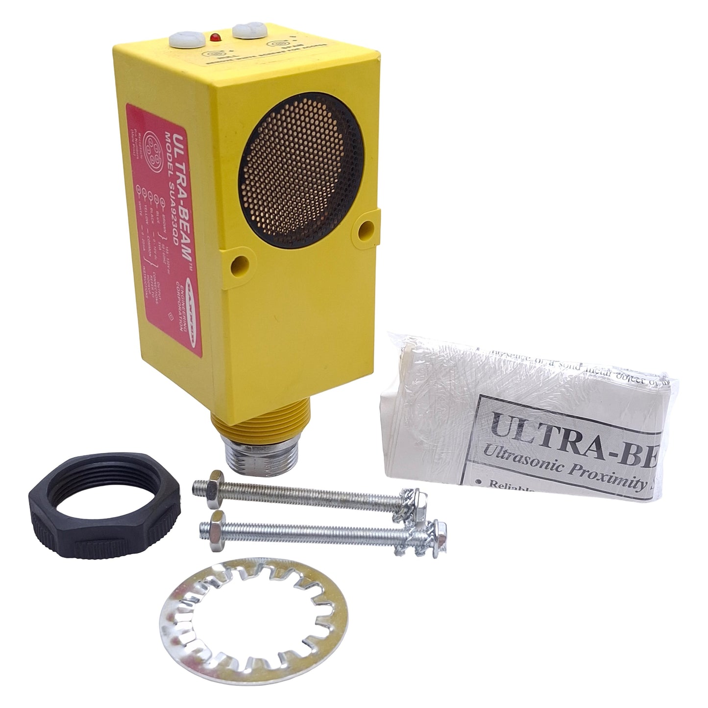 New – Open box Banner SUA923QD ULTRA-BEAM Ultrasonic Proximity Sensor 500mm-6m, 105-130VAC