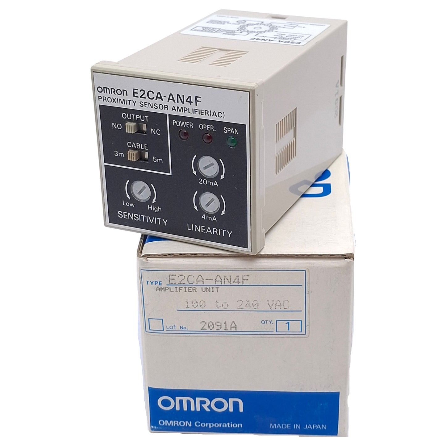 New Omron E2CA-AN4F Proximity Sensor Amplifier, 100-240VAC In, 4-20mA Out, 11-Pin