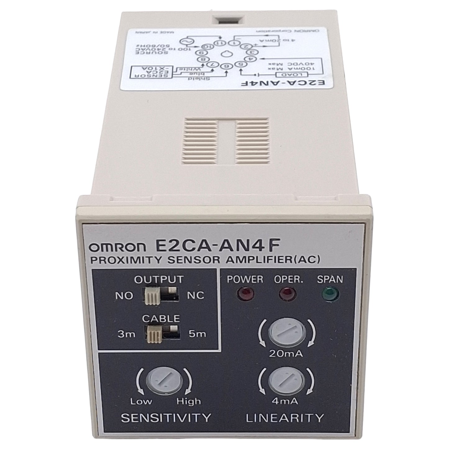 New Omron E2CA-AN4F Proximity Sensor Amplifier, 100-240VAC In, 4-20mA Out, 11-Pin