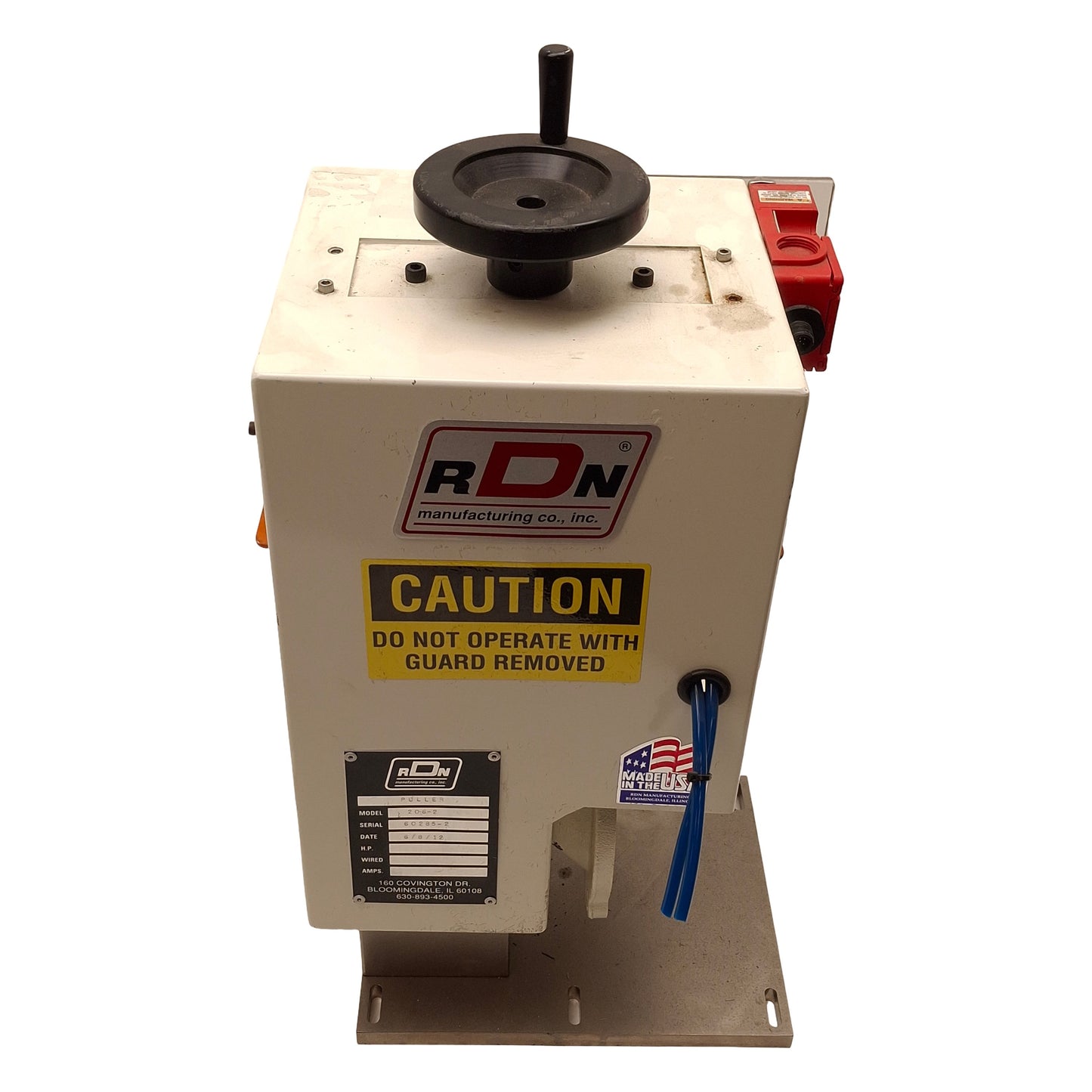 Used RDN Mfg 206-2 Extrusion Puller Head, 2in Belt Width, 1/2in OD Capacity, 6in L
