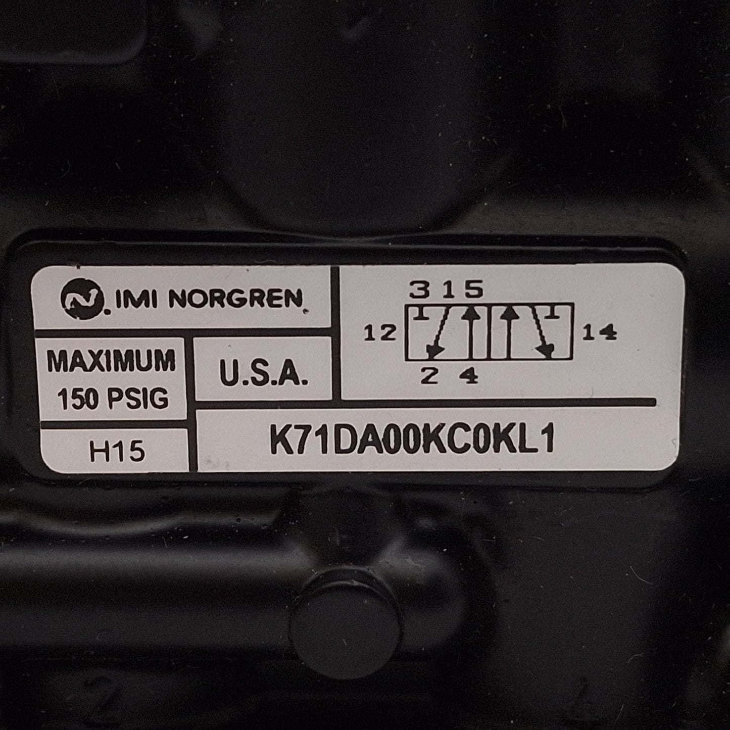 Used Norgren K71DA00KC0KL1 Nugget 200 Spool Valve, Lever, 5/2, 150psig, 1/4in NPT