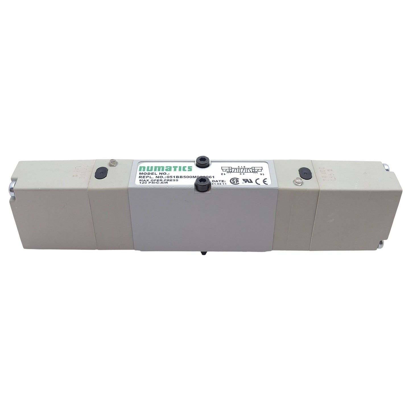 New Numatics 051BB500M000061 Solenoid Valve, 4-Way 2-Position, 120psi, 24VDC Coil