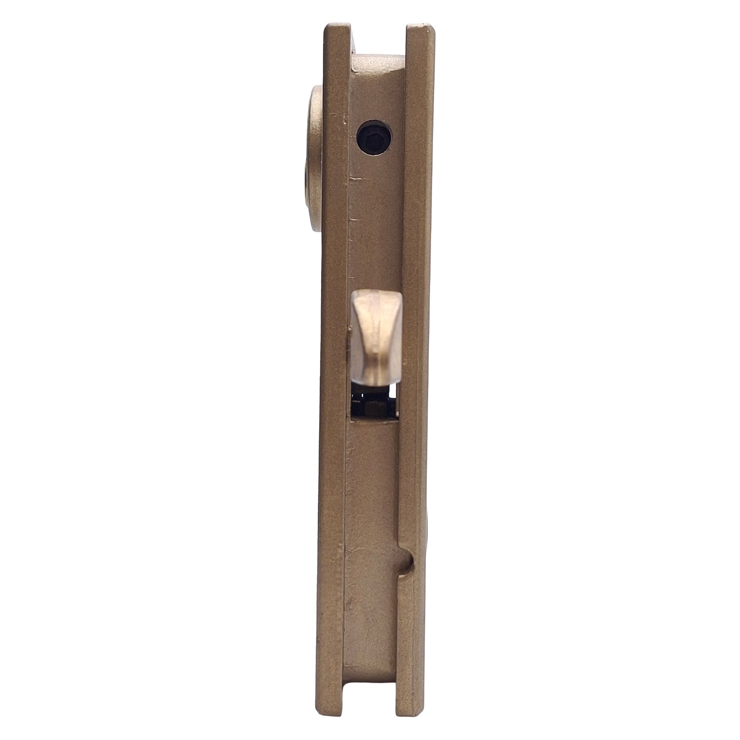 Used WireCrafters SDLKXKD Sliding Door Lock w/ 2x Keys, Steel, Gold, Bolt-On Mount