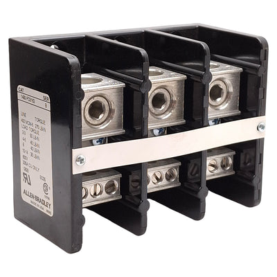 New Allen Bradley 1492-PD3163 Power Distribution Block, 3-Pole, 1-Line 6-Load, 335A