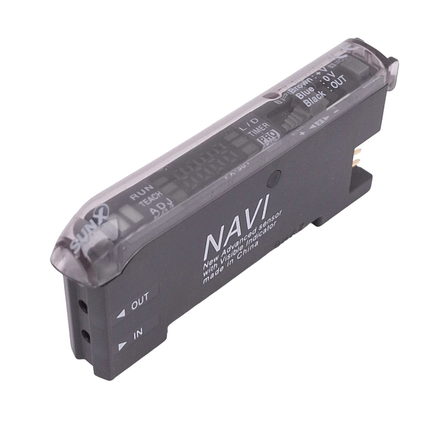 Used SunX FX-301 NAVI Advanced Digital Fiber Sensor w/ Indicator, 12-24VDC, NPN Out