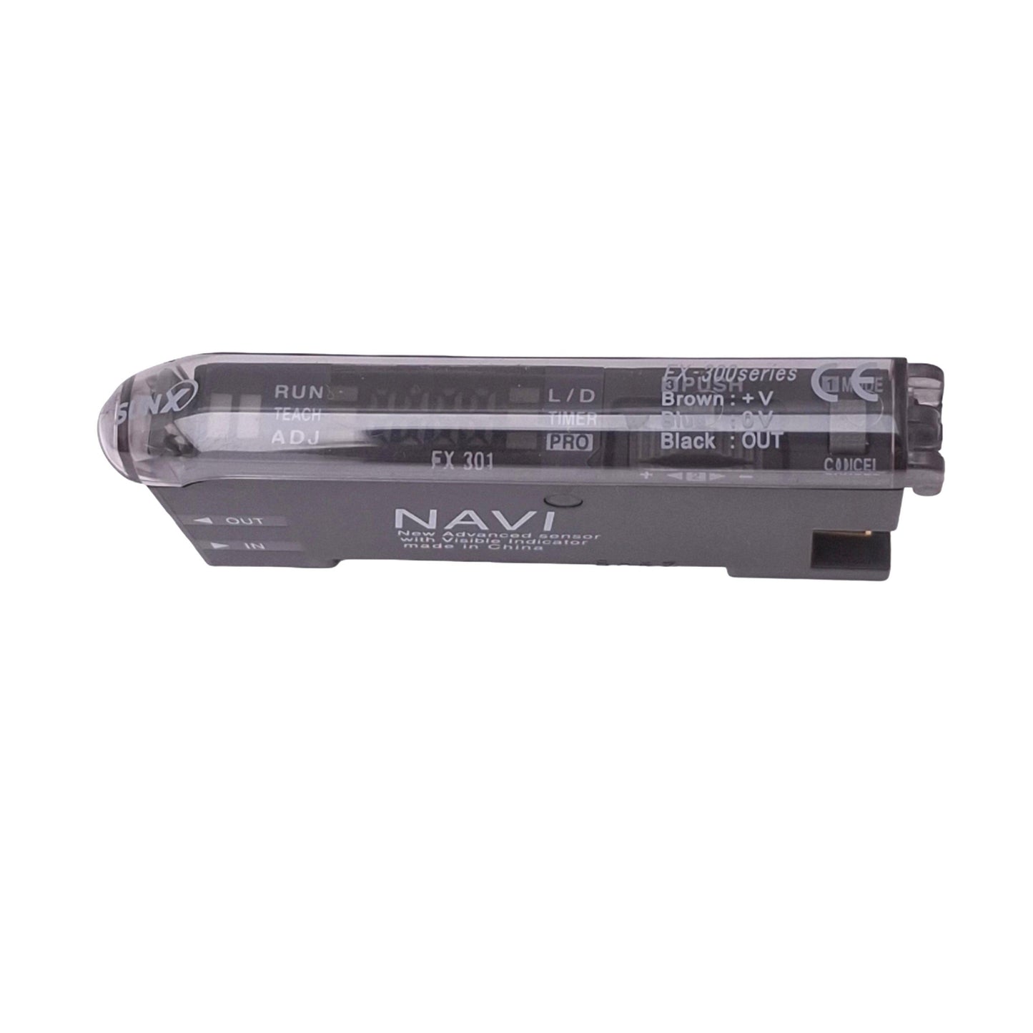 Used SunX FX-301 NAVI Advanced Digital Fiber Sensor w/ Indicator, 12-24VDC, NPN Out