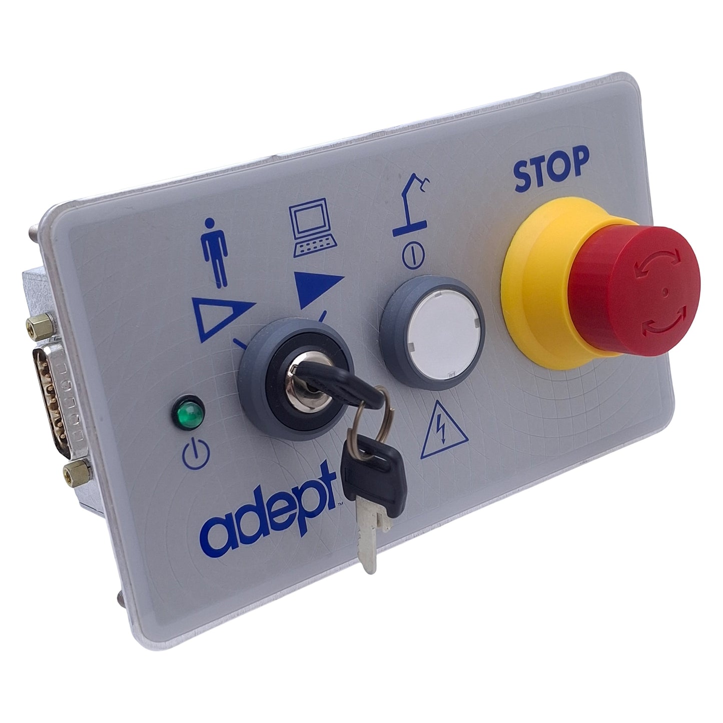 New – Open box Adept Technology 30356-10358 PCI Front Panel w/Keys, Mode Select, E-Stop, DB15