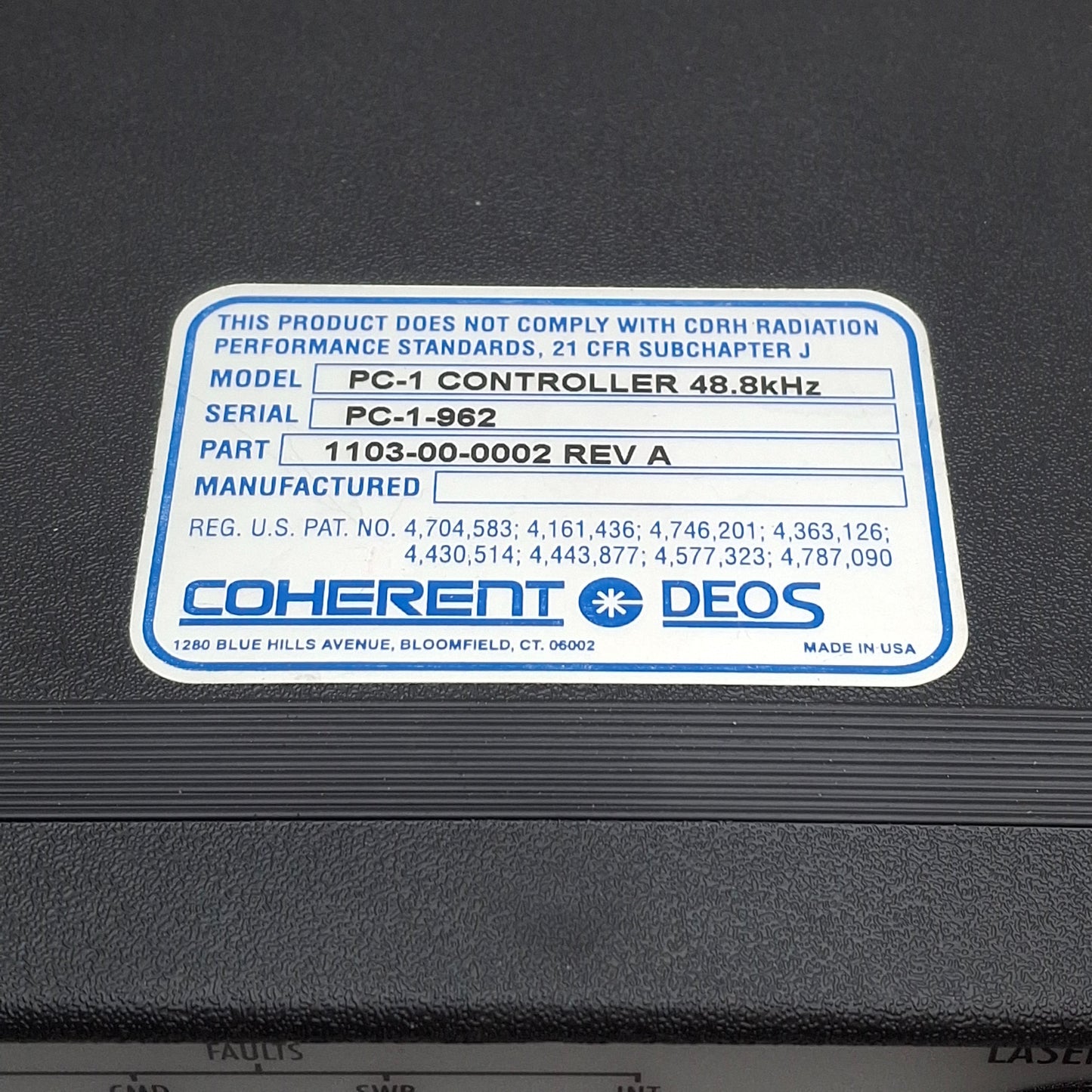 Used Coherent PC-1 48.8kHz PWM Laser Controller, 48.8kHz Frequency, 0-5VDC Input