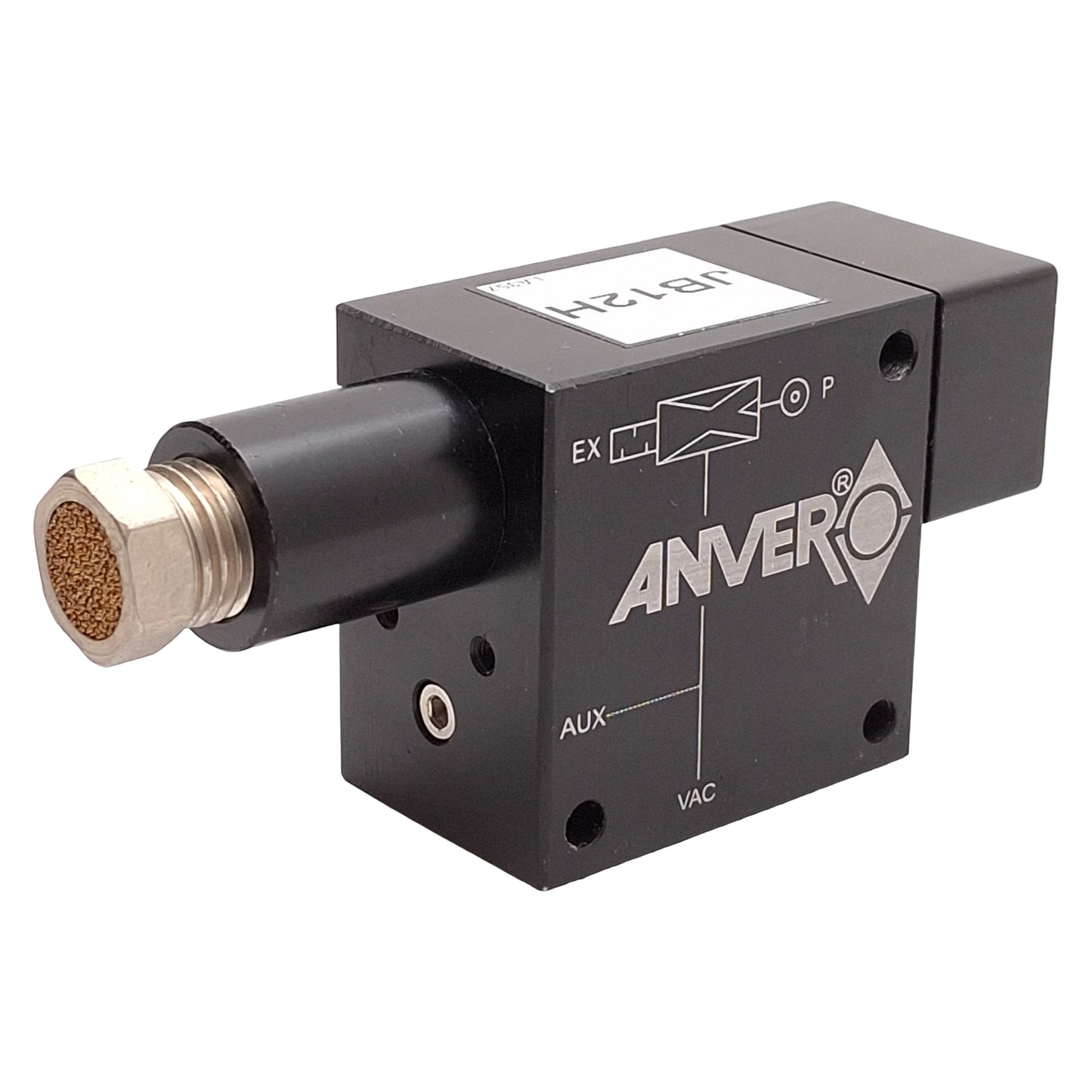 Used Anver JB12H Single-Stage Vacuum Pump, -27inHg Vacuum, 5 bar Inlet, 1/4 & 1/2 NPT