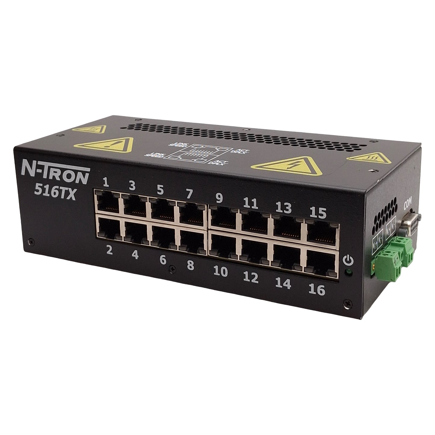 Used N-Tron 516TX Unmanaged Industrial Ethernet Switch, 16-Port, RJ45, 10-30VDC