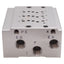 Used SMC SS5Y3-42-03-01N Aluminum Bar Stock Manifold, 3-Station, Base Mounted, 1/8NPT