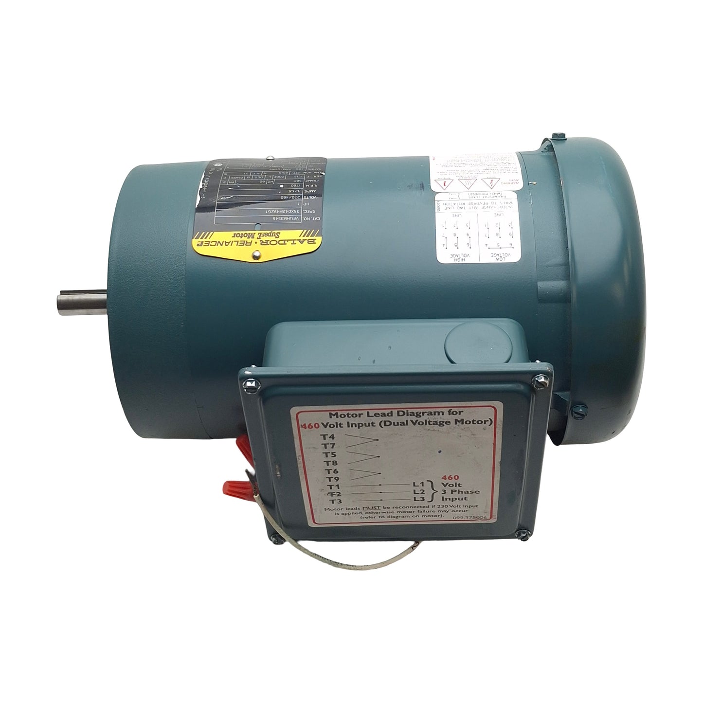Used Baldor VUHL3519 Unit Handling Motor, 1HP, 1725RPM, 115/208-230VAC 12A 1-PH, 56C