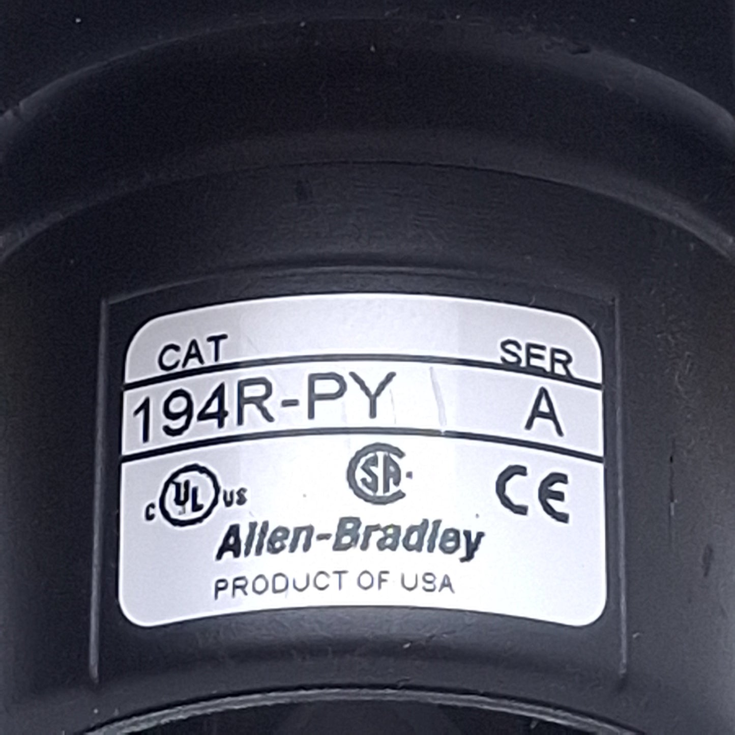 Used Allen Bradley 194R-PY Disconnect Switch Rotary Handle Padlockable, Red/Yellow