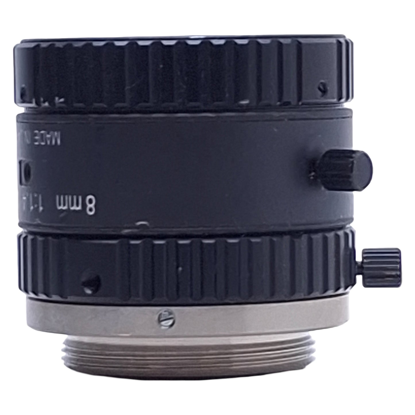 Used Computar M0814-MP2 Machine Vision Lens, 1:1.4, 8mm Focal, F1.4-F16C, C-Mount