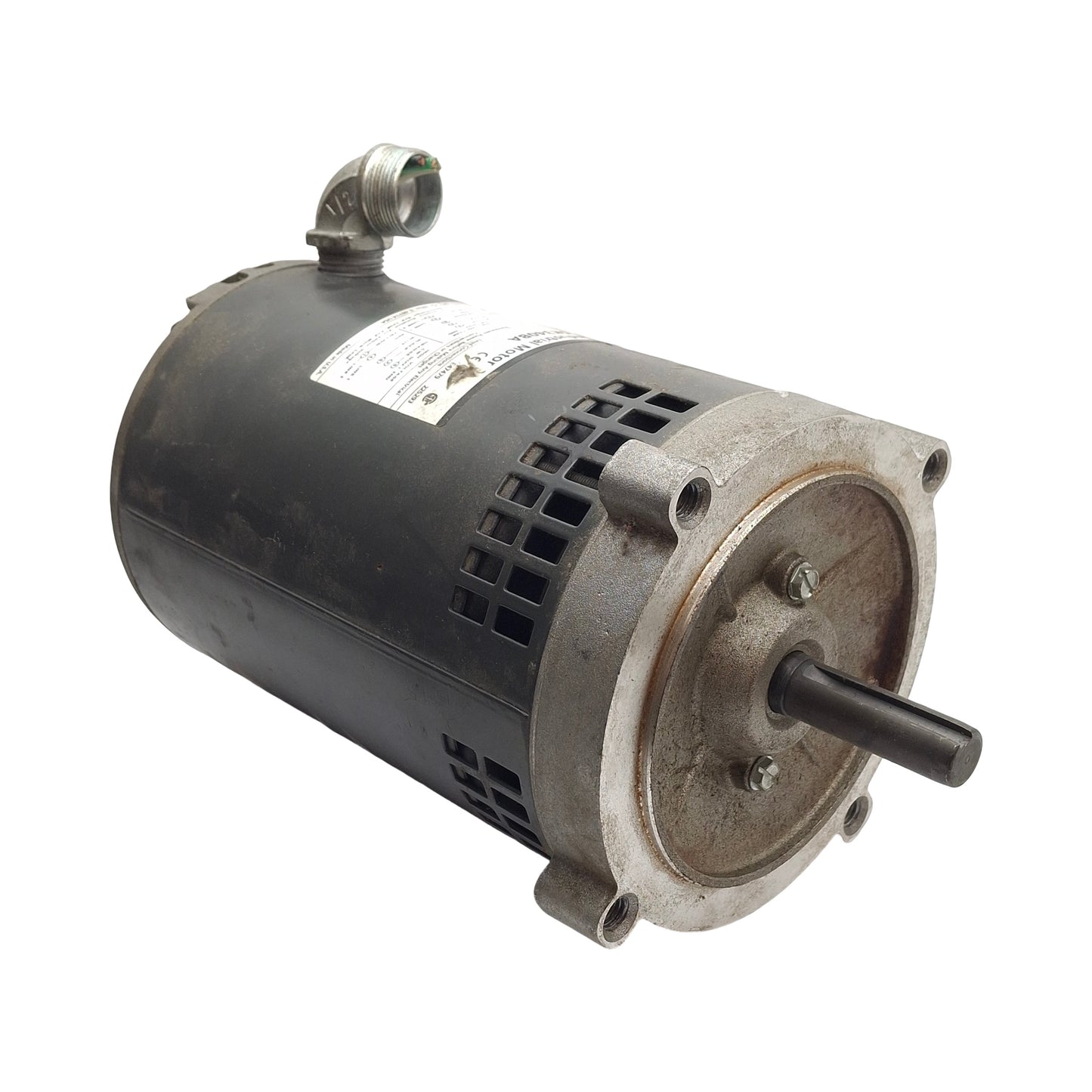 Used Dayton 5K340BA Electric Motor, 1/2HP, 1725RPM, 115/208-230VAC 1-Ph, 56C Frame