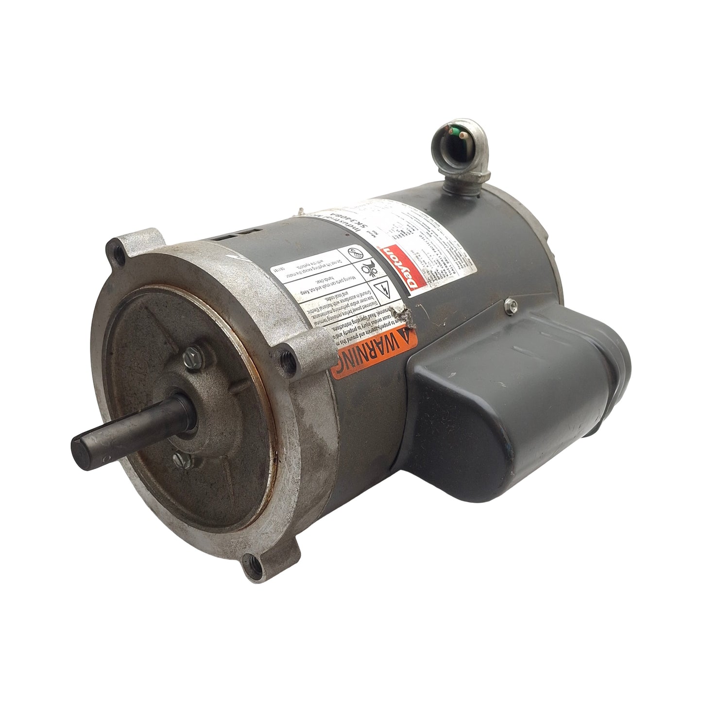 Used Dayton 5K340BA Electric Motor, 1/2HP, 1725RPM, 115/208-230VAC 1-Ph, 56C Frame