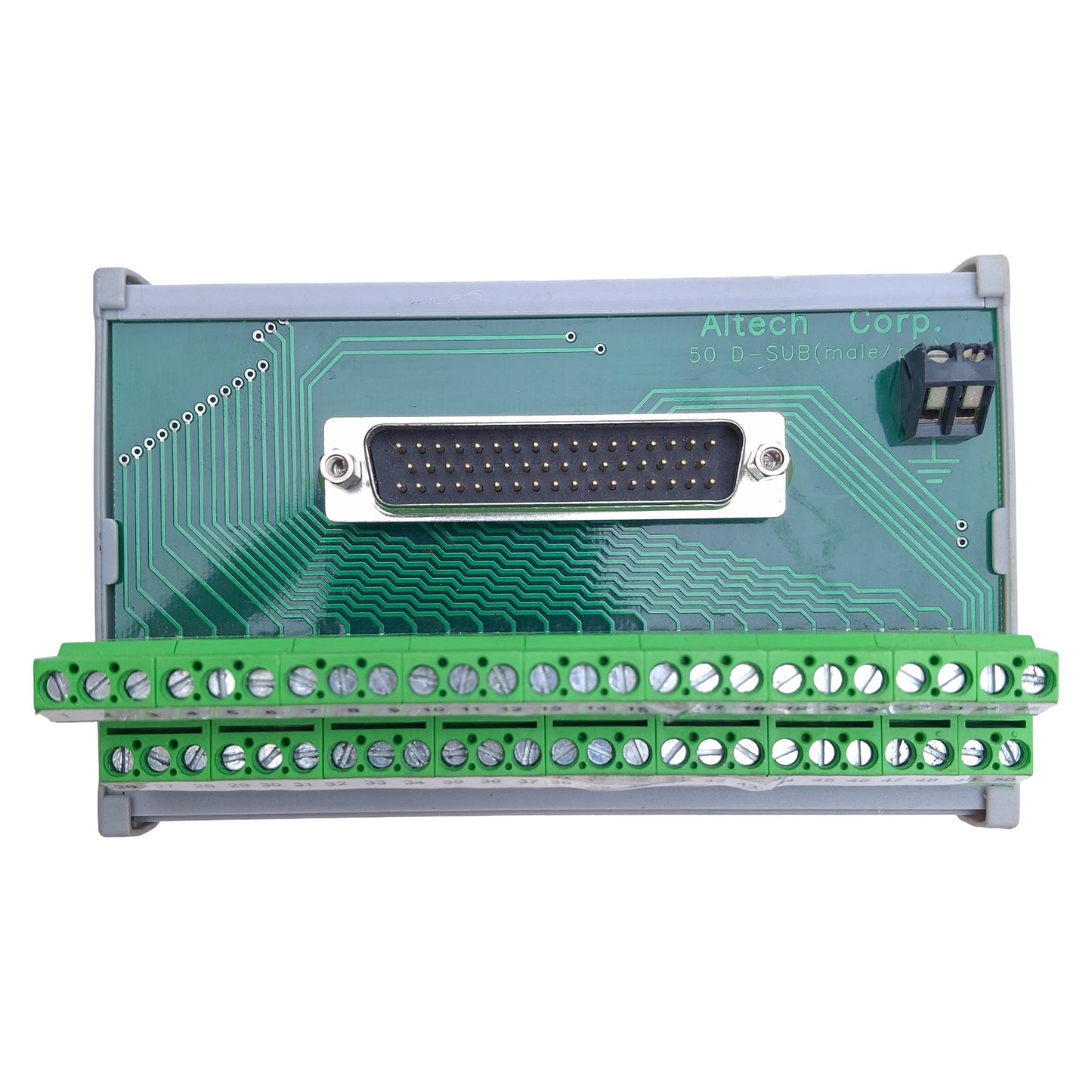Used Altech 5744.2/S Interface Module, 50-Pin D-Sub Male, 250VAC 4A, DIN Rail