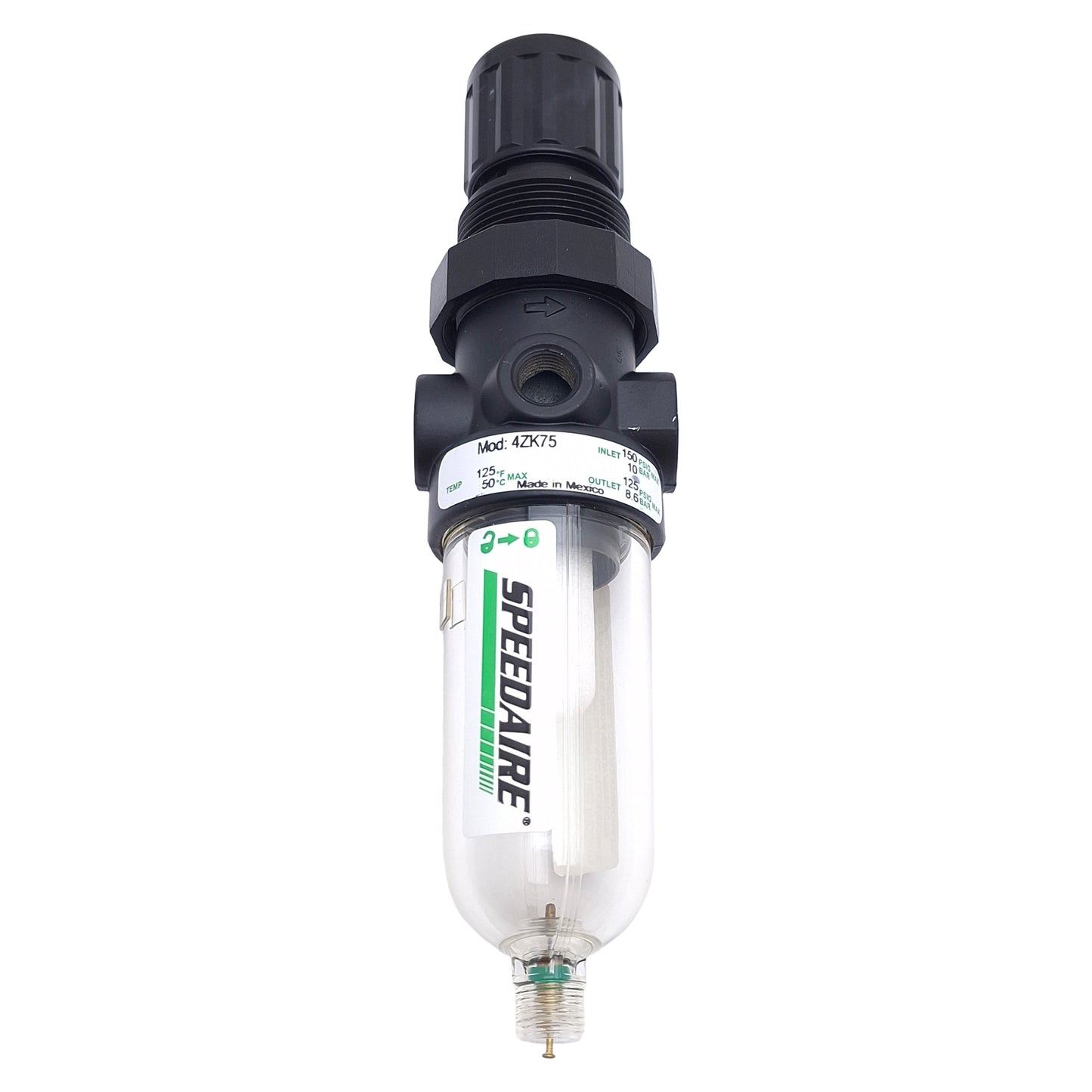 New Speedaire 4ZK75 Pneumatic Filter Regulator, 1/4in NPT, 150psi Max, 14cfm, 5µm