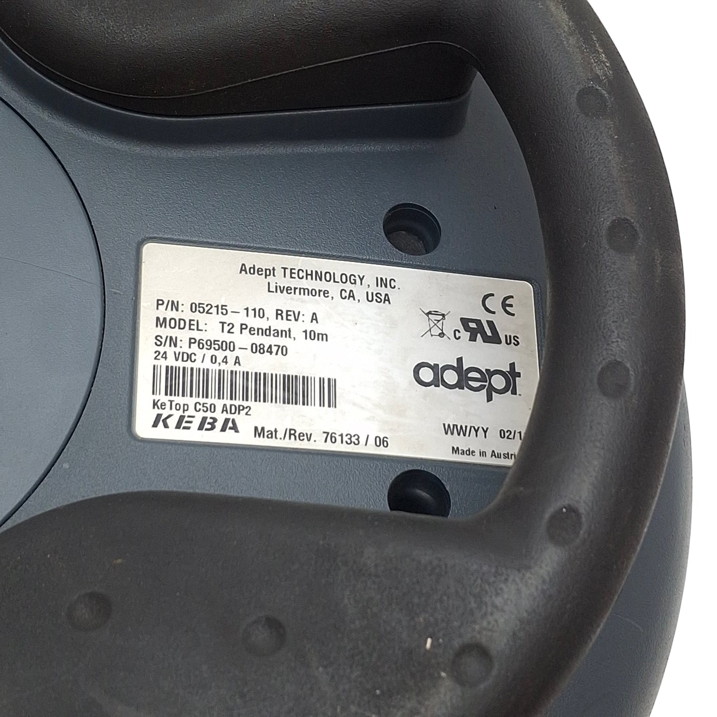 Used Adept 05215-110 Rev A T2 Teach Pendant, SmartController CS/CX, Cobra i600/i800