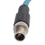 Used Keyence OP-87360 Ethernet PLC Cable, Length: 5 meters, RJ45 to M12 X-Code