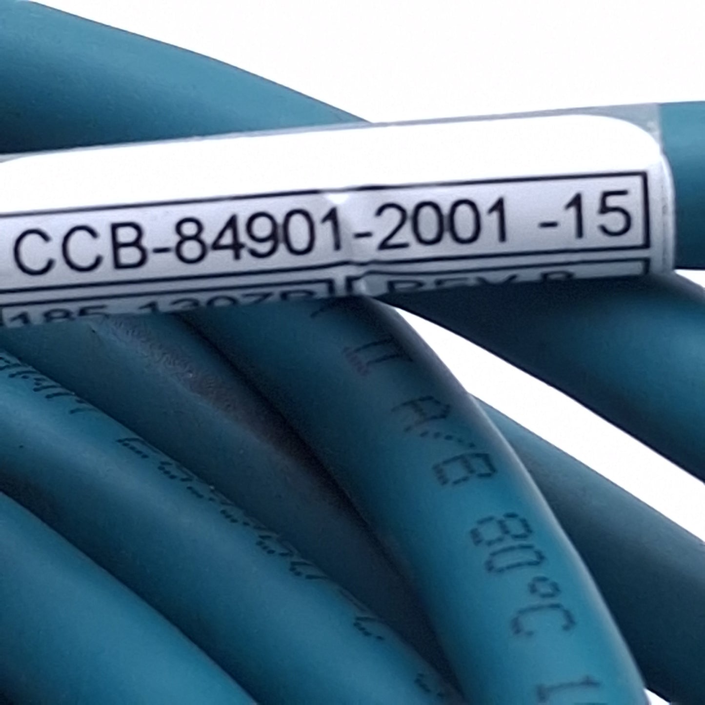 Used Cognex CCB-84901-2001-15 In-Sight Ethernet Cable RJ45 to M12 X-Coded 8-Pin, 15m